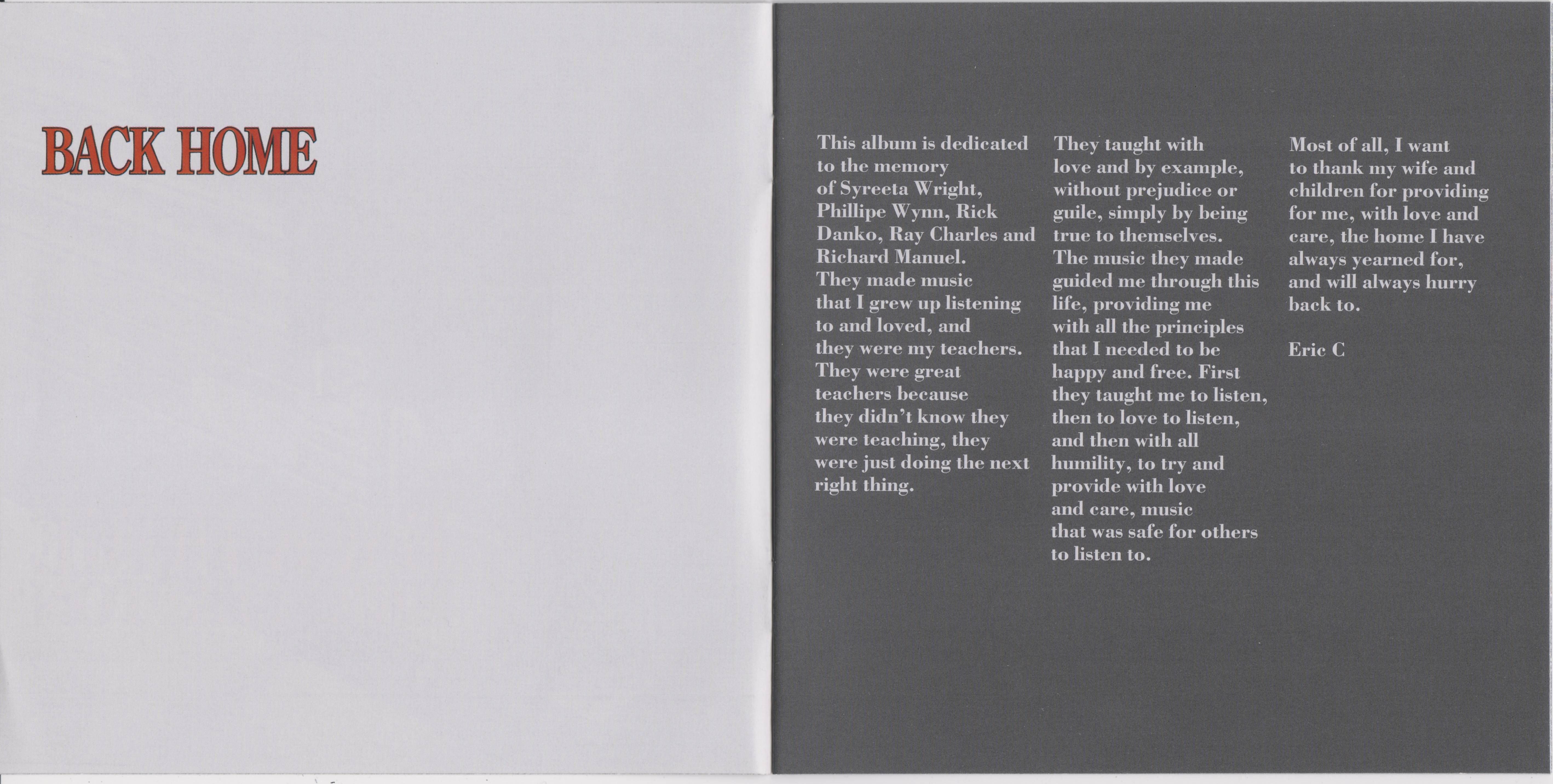 Eric Clapton Back Home : Booklet 2
